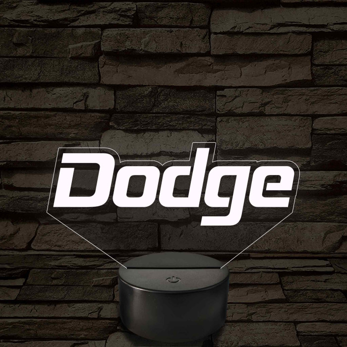 Dodge felirat – 7 színű, színváltós LED lámpa
