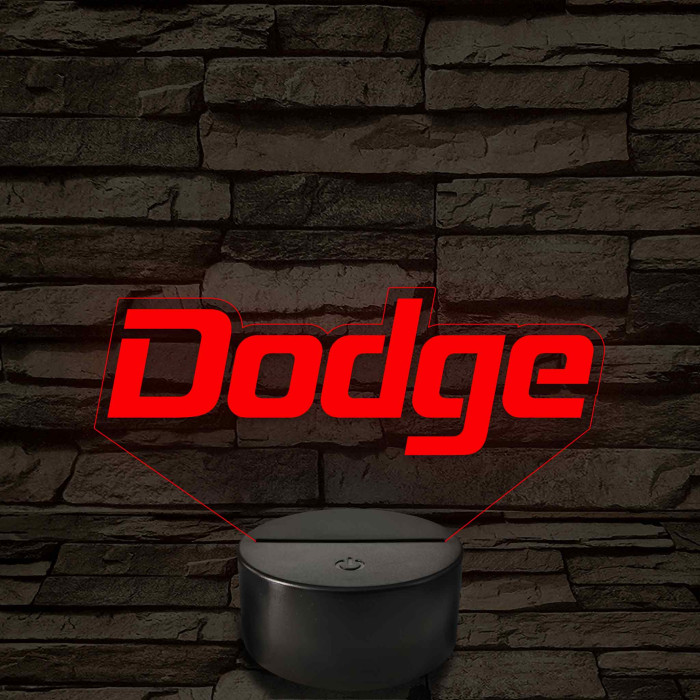 Dodge felirat – 7 színű, színváltós LED lámpa