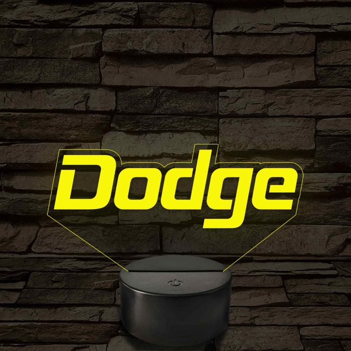 Dodge felirat – 7 színű, színváltós LED lámpa