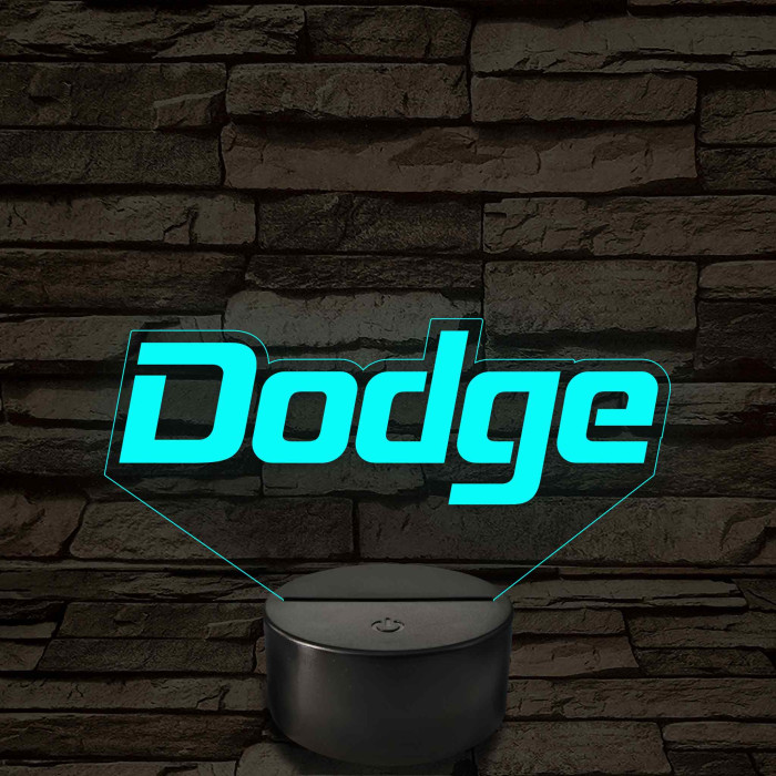 Dodge felirat – 7 színű, színváltós LED lámpa