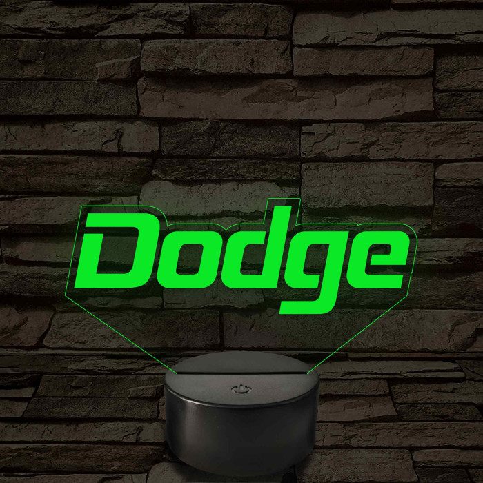 Dodge felirat – 7 színű, színváltós LED lámpa