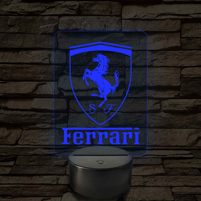 Ferrari logó – 7 színű, színváltós LED lámpa