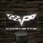 Corvette logó – 7 színű, színváltós LED lámpa