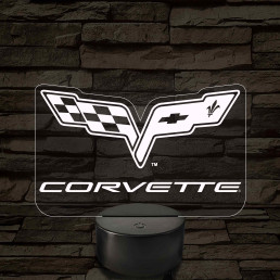 Corvette logó – 7 színű, színváltós LED lámpa
