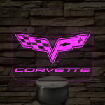 Corvette logó – 7 színű, színváltós LED lámpa