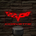 Corvette logó – 7 színű, színváltós LED lámpa