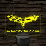Corvette logó – 7 színű, színváltós LED lámpa