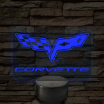 Corvette logó – 7 színű, színváltós LED lámpa