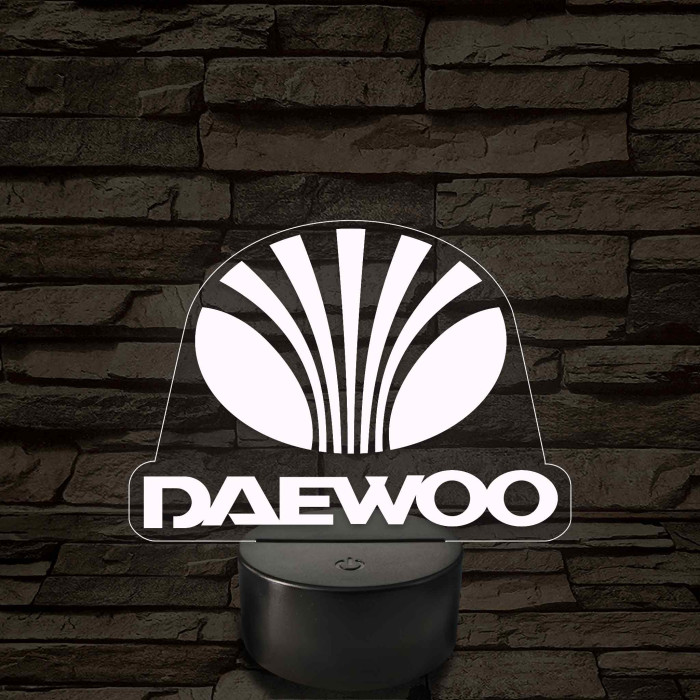 Daewoo logó – 7 színű, színváltós LED lámpa