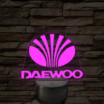 Daewoo logó – 7 színű, színváltós LED lámpa