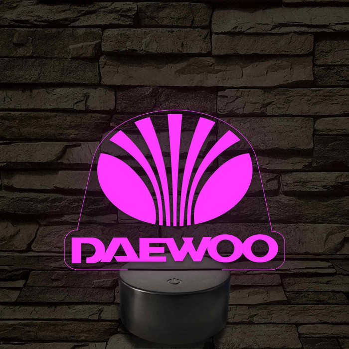 Daewoo logó – 7 színű, színváltós LED lámpa