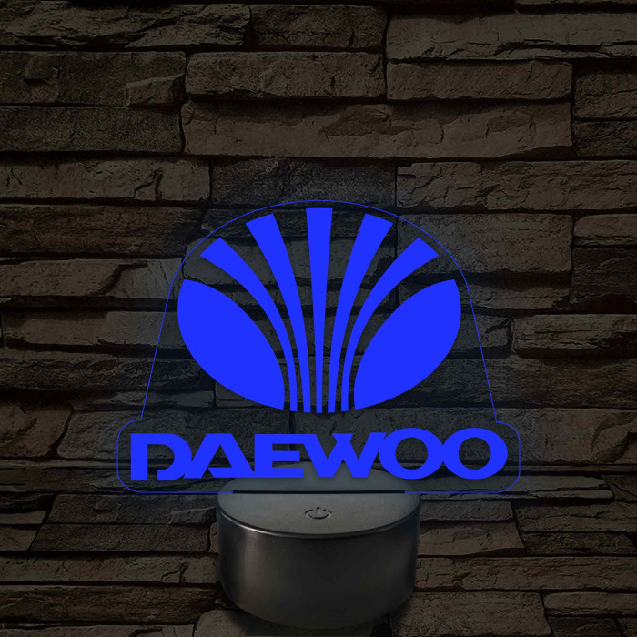 Daewoo logó – 7 színű, színváltós LED lámpa