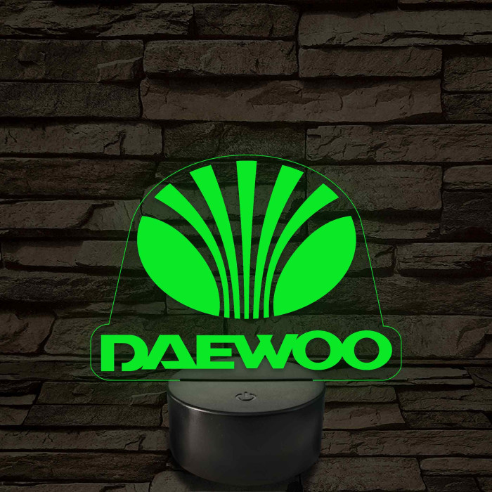 Daewoo logó – 7 színű, színváltós LED lámpa