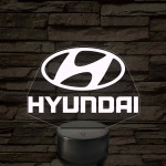 Hyundai logó – 7 színű, színváltós LED lámpa