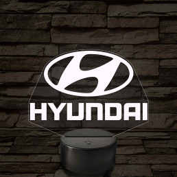 Hyundai logó – 7 színű, színváltós LED lámpa