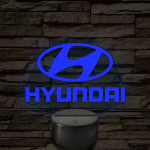 Hyundai logó – 7 színű, színváltós LED lámpa