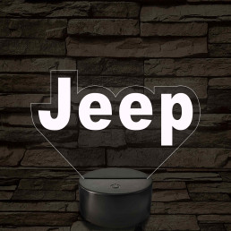Jeep logó 7 színű, színváltós 3D LED lámpa