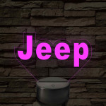 Jeep logó 7 színű, színváltós 3D LED lámpa
