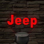 Jeep logó 7 színű, színváltós 3D LED lámpa