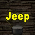 Jeep logó 7 színű, színváltós 3D LED lámpa