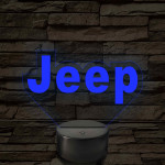 Jeep logó 7 színű, színváltós 3D LED lámpa