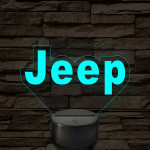 Jeep logó 7 színű, színváltós 3D LED lámpa