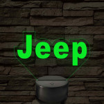 Jeep logó 7 színű, színváltós 3D LED lámpa