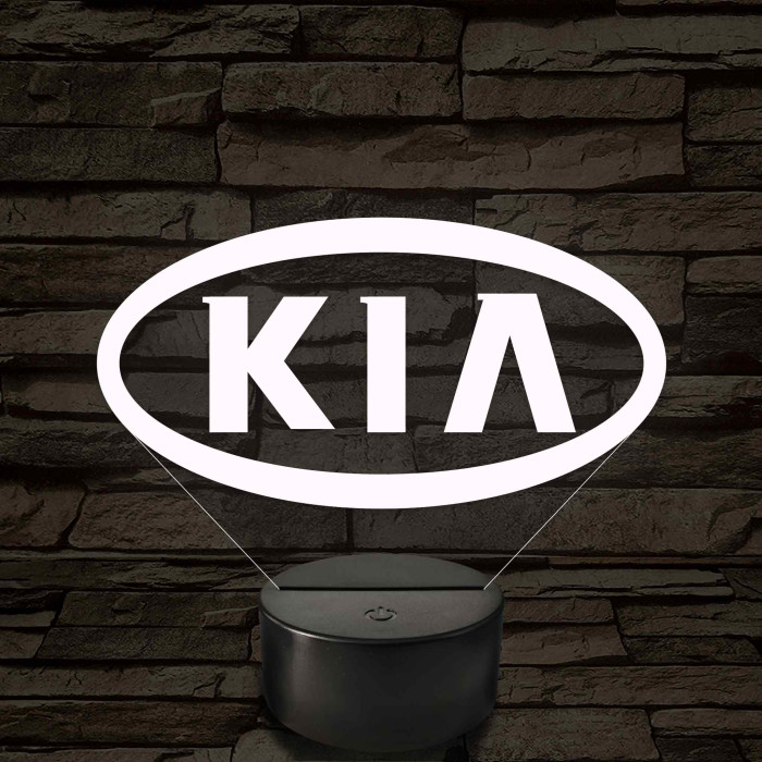 KIA logó 7 színű, színváltós 3D LED lámpa
