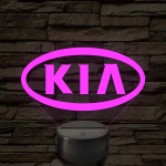 KIA logó 7 színű, színváltós 3D LED lámpa