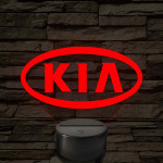 KIA logó 7 színű, színváltós 3D LED lámpa