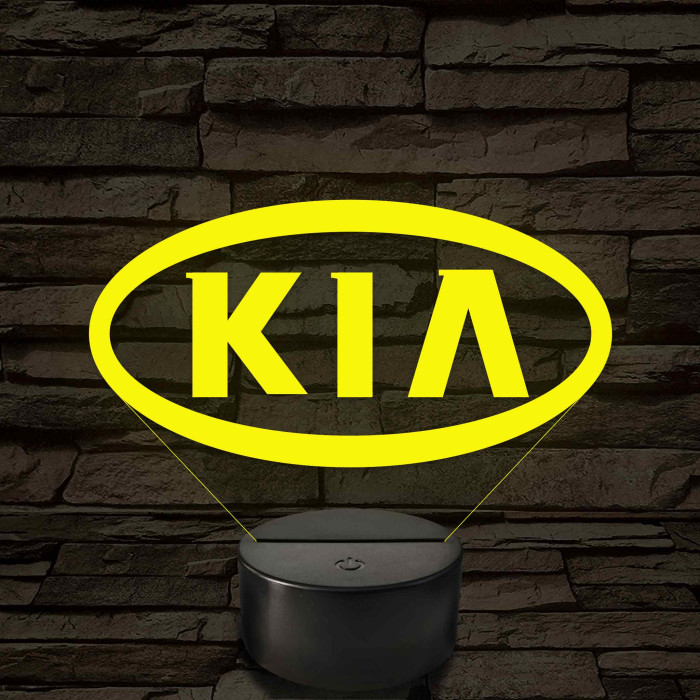 KIA logó 7 színű, színváltós 3D LED lámpa