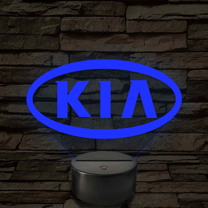 KIA logó 7 színű, színváltós 3D LED lámpa