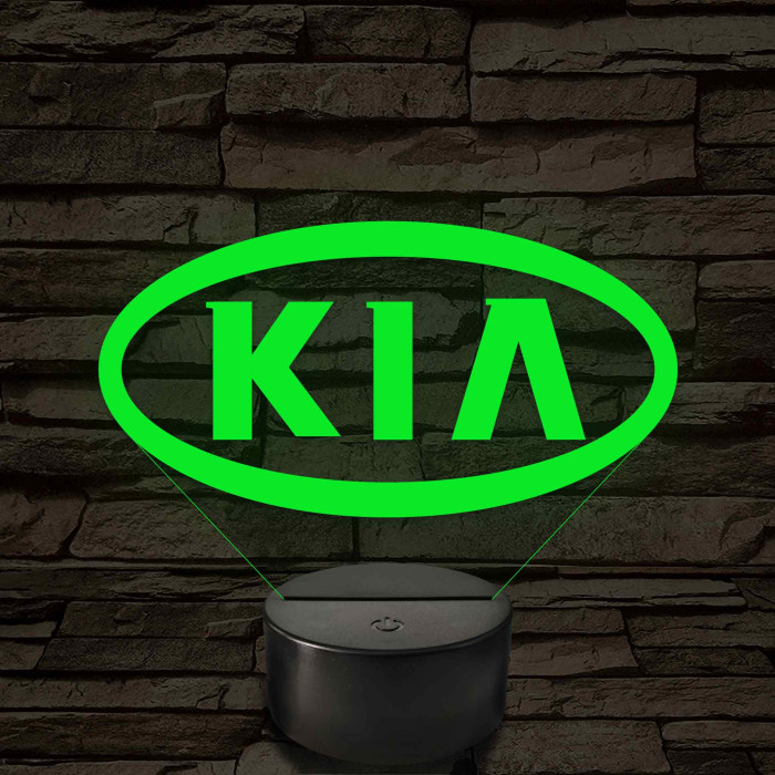 KIA logó 7 színű, színváltós 3D LED lámpa