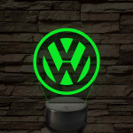 Volkswagen logó - 7 színű, színváltós 3D led lámpa