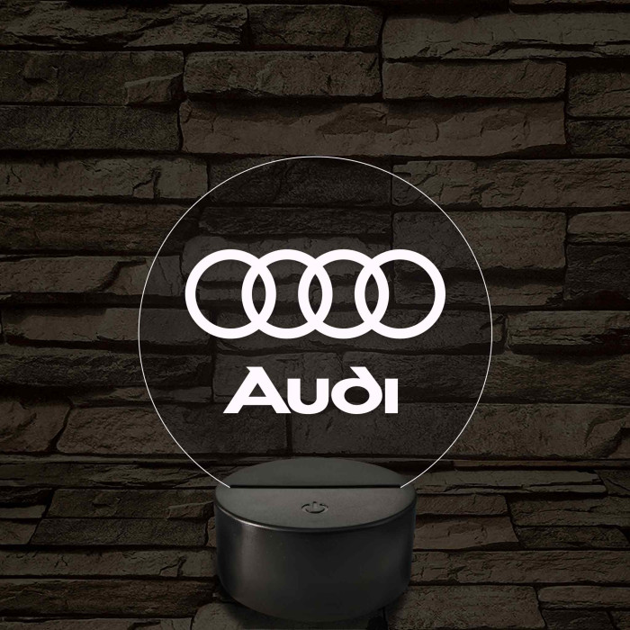 Audi logó - 7 színű, színváltós 3D led lámpa