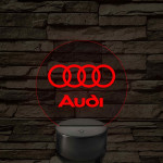 Audi logó - 7 színű, színváltós 3D led lámpa