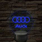 Audi logó - 7 színű, színváltós 3D led lámpa