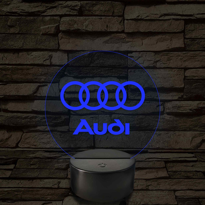 Audi logó - 7 színű, színváltós 3D led lámpa