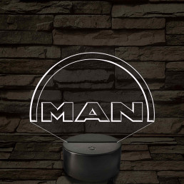 MAN logó - 7 színű, színváltós 3D led lámpa