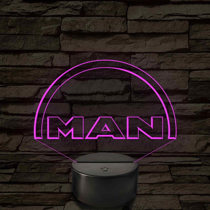 MAN logó - 7 színű, színváltós 3D led lámpa