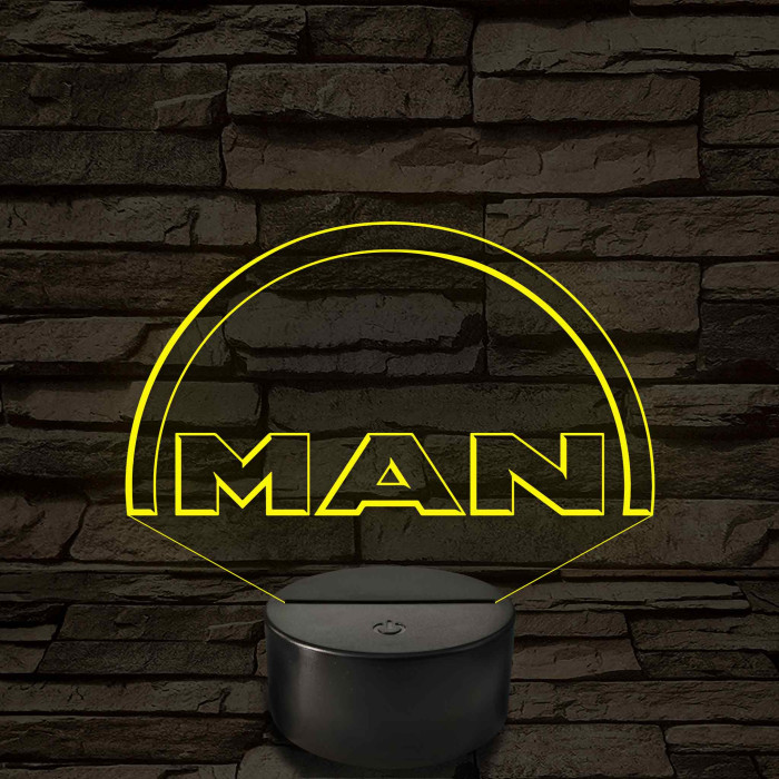 MAN logó - 7 színű, színváltós 3D led lámpa