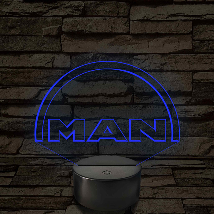 MAN logó - 7 színű, színváltós 3D led lámpa