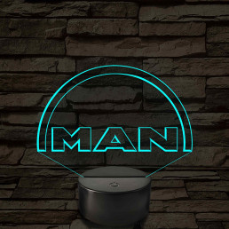 MAN logó - 7 színű, színváltós 3D led lámpa