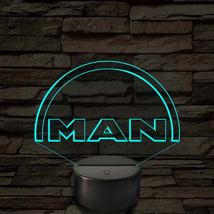 MAN logó - 7 színű, színváltós 3D led lámpa