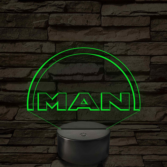 MAN logó - 7 színű, színváltós 3D led lámpa