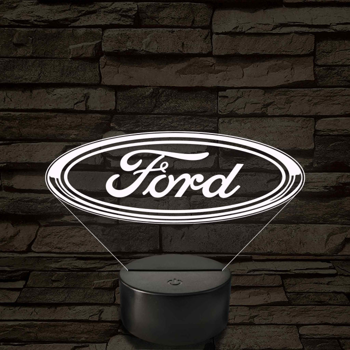 Ford logó – 7 színű, színváltós LED lámpa