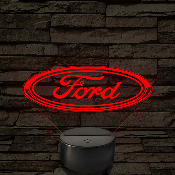 Ford logó – 7 színű, színváltós LED lámpa