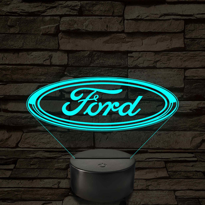 Ford logó – 7 színű, színváltós LED lámpa