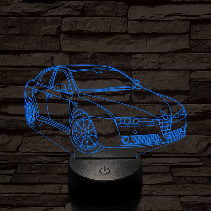 Alfa Romeo 159 autó 7 színű 3D led lámpa