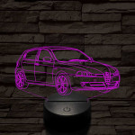 Alfa Romeo 147 autó 7 színű 3D led lámpa